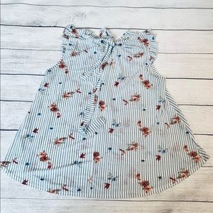 Sheer flowy floral womens top